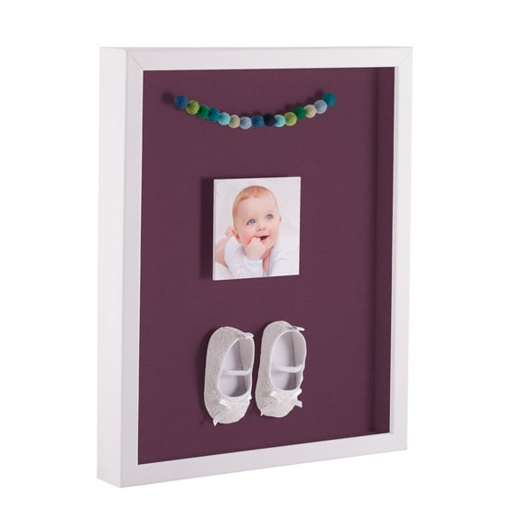ArtToFrames 12x14 Inch Shadow Box Picture Frame, with a Satin White 1 Wide Shadowbox frame and Ruby Mat Backing (4655)