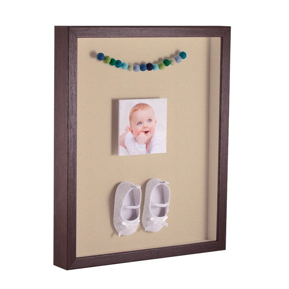 ArtToFrames 12x14 Inch Shadow Box Picture Frame, with a Verlinga Brown 1 Wide Shadowbox frame and Seaside Mat Backing (4656)