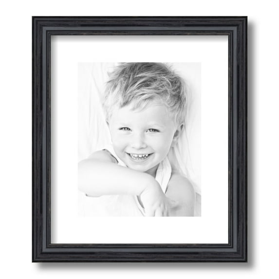ArtToFrames 12x14 Matted Picture Frame with 8x10 Single Mat Photo Opening Framed in 1.25 Black Stain on Solid Red Oak and 2 Crisp Mat (FWM-4083-12x14)