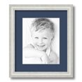 thumbnail image 1 of ArtToFrames 12x14" Matted Picture Frame with 8x10" Single Mat Photo Opening Framed in 1.25" Off White Wash on Ash and 2" Midnight Blue Mat (FWM-4098-12x14), 1 of 8
