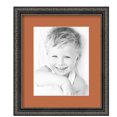 thumbnail image 1 of ArtToFrames 12x14" Matted Picture Frame with 8x10" Single Mat Photo Opening Framed in 1.25" Antique Black and 2" Red Orange Mat (FWM-5106-12x14), 1 of 7