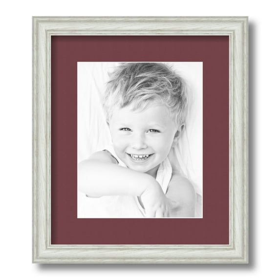 ArtToFrames 12x14 Matted Picture Frame with 8x10 Single Mat Photo Opening Framed in 1.25 Off White Wash on Ash and 2 Maple Leaf Mat (FWM-4098-12x14)