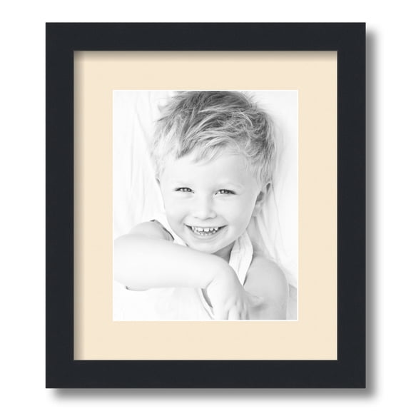 ArtToFrames 12x14" Matted Picture Frame with 8x10" Single Mat Photo Opening Framed in 1.25" Satin Black and 2" Alabaster Mat (FWM-3926-12x14)