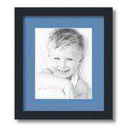 ArtToFrames 12x14 Matted Picture Frame with 8x10 Single Mat Photo Opening Framed in 1.25 Satin Black and 2 Liberty Blue Mat FWM-3926-12x14