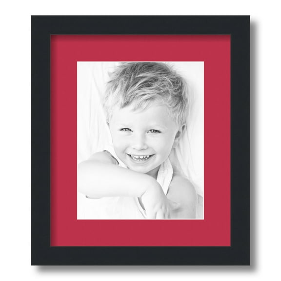ArtToFrames 12x14" Matted Picture Frame with 8x10" Single Mat Photo Opening Framed in 1.25" Satin Black and 2" Rouge Mat (FWM-3926-12x14)