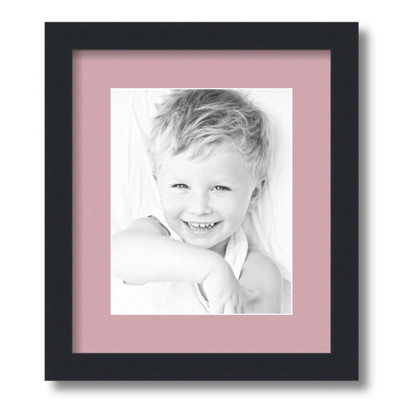ArtToFrames 12x14" Matted Picture Frame with 8x10" Single Mat Photo Opening Framed in 1.25" Satin Black and 2" Seashell Mat (FWM-3926-12x14)
