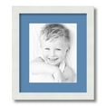 thumbnail image 1 of ArtToFrames 12x14 Matted Picture Frame with 8x10 Single Mat Photo Opening Framed in 1.25 Satin White Frame and 2 Liberty Blue Mat (FWM-3966-12x14), 1 of 8