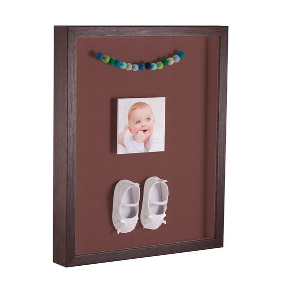 ArtToFrames 12x16 Inch Shadow Box Picture Frame, with a Verlinga Brown 1 Wide Shadowbox frame and Brique Mat Backing (4656)