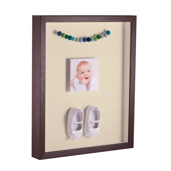 ArtToFrames 12x16 Inch Shadow Box Picture Frame, with a Verlinga Brown 1 Wide Shadowbox frame and Oyster Mat Backing (4656)