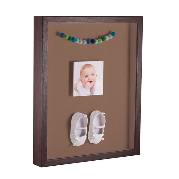 ArtToFrames 12x16 Inch Shadow Box Picture Frame, with a Verlinga Brown 1 Wide Shadowbox frame and Sandpiper Mat Backing (4656)