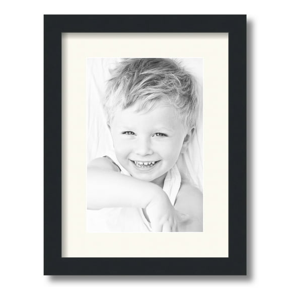 ArtToFrames 12x16" Matted Picture Frame with 8x12" Single Mat Photo Opening Framed in 1.25" Satin Black and 2" Chantilly Mat (FWM-3926-12x16)