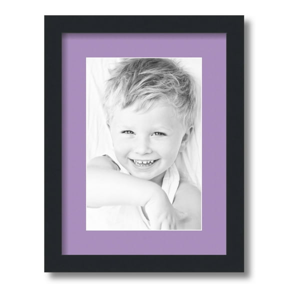 ArtToFrames 12x16 Matted Picture Frame with 8x12 Single Mat Photo Opening Framed in 1.25 Satin Black and 2 Lavender Mist Mat (FWM-3926-12x16)
