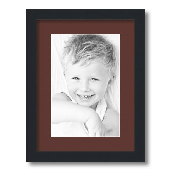 ArtToFrames 12x16 Matted Picture Frame with 8x12 Single Mat Photo Opening Framed in 1.25 Satin Black and 2 Maroon Mat (FWM-3926-12x16)