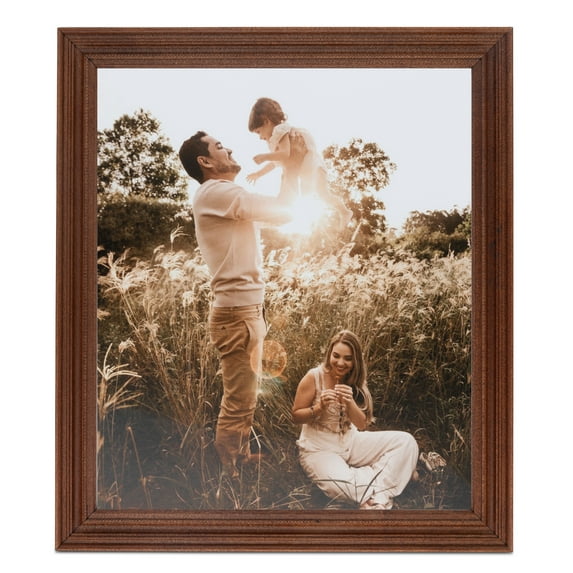 ArtToFrames 12x16" Walnut Picture Frame, Brown Wood Poster Frame, with Regular Glass and Foam Backing 3/16 inch (FBPL-4096)