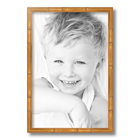 ArtToFrames 12x18 Inch Gold Bamboo Picture Frame, This Multi Wood Poster Frame is Great for Your Art or Photos, Comes with 060 Plexi Glass (4875)