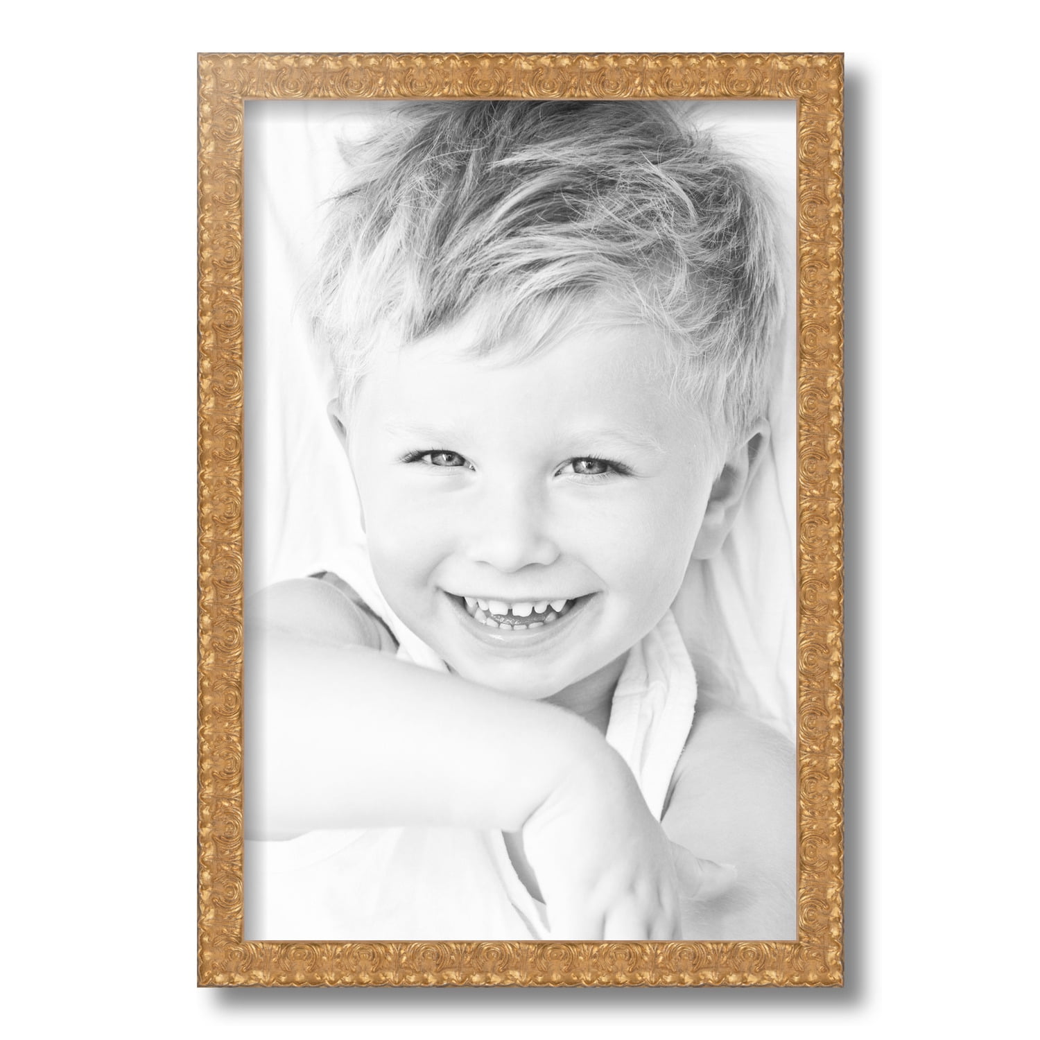 ArtToFrames 12x18 Inch Gold Picture Frame, This Gold Wood Poster Frame is Great for Your Art or Photos, Comes with 060 Plexi Glass (4901)
