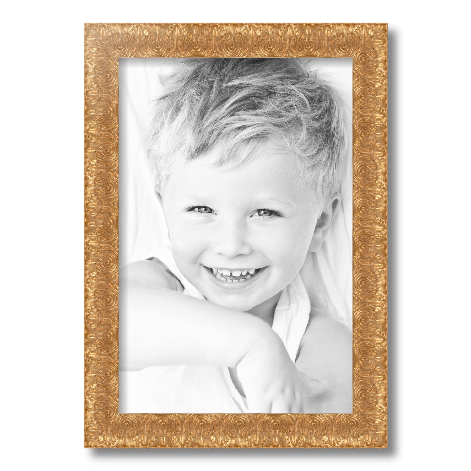 ArtToFrames 12x18 Inch Gold and Black Picture Frame, This Gold Wood Poster Frame is Great for Your Art or Photos, Comes with 060 Plexi Glass (4902)