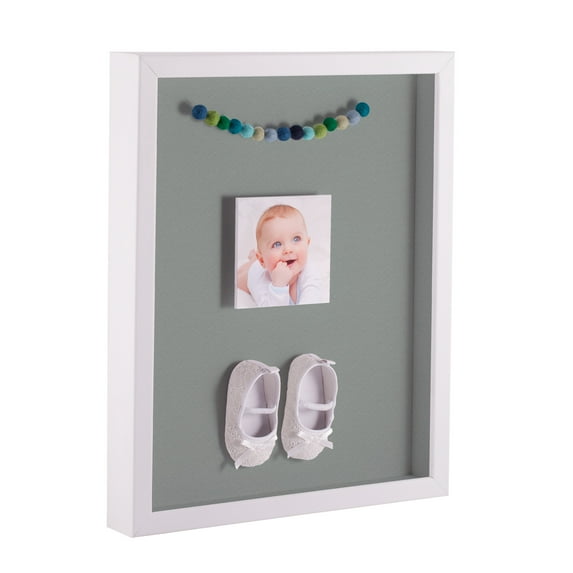 ArtToFrames 12x18 Inch Shadow Box Picture Frame, with a Satin White 1 Wide Shadowbox frame and Silverpine Mat Backing (4655)