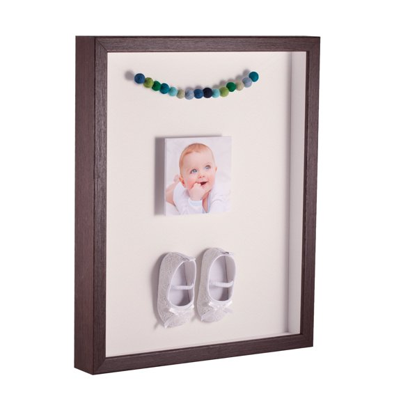 ArtToFrames 12x18 Inch Shadow Box Picture Frame, with a Verlinga Brown 1 Wide Shadowbox frame and Chantilly Mat Backing (4656)