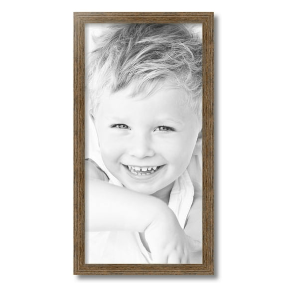 ArtToFrames 12x24 Inch Brown Picture Frame, This Brown Wood Poster Frame is Great for Your Art or Photos, Comes with 060 Plexi Glass (4717)