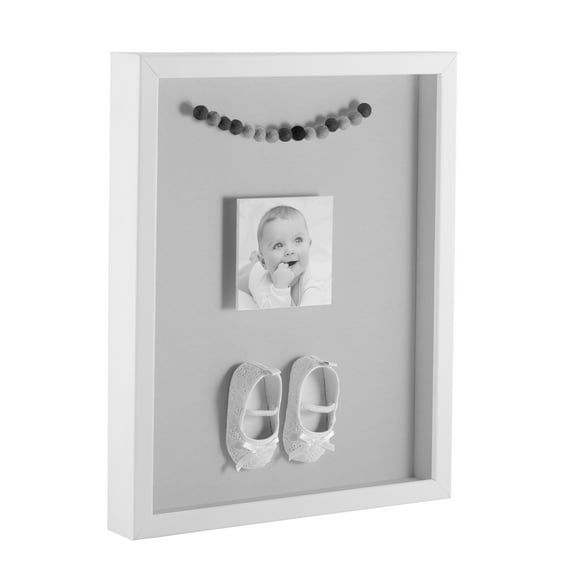 ArtToFrames 12x24 Inch Shadow Box Picture Frame, with a Satin White 1 Wide Shadowbox frame and Candlewick Mat Backing (4655)