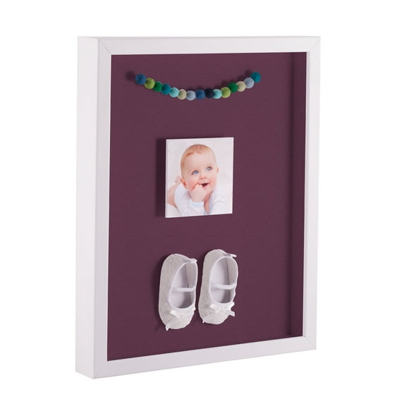 ArtToFrames 12x24 Inch Shadow Box Picture Frame, with a Satin White 1 Wide Shadowbox frame and Ruby Mat Backing (4655)