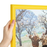 ArtToFrames 12x24 Inch Yellow Picture Frame, This Yellow Wood Poster Frame is Great for Your Art or Photos, with 060 Plexi Glass 4265