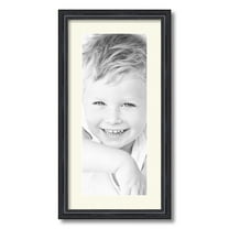 ArtToFrames 12x24 Matted Picture Frame with 8x20 Single Mat Photo Opening Framed in 1.25 Black Stain on Solid Red Oak and 2 Brilliant White Mat (FWM-4083-12x24)