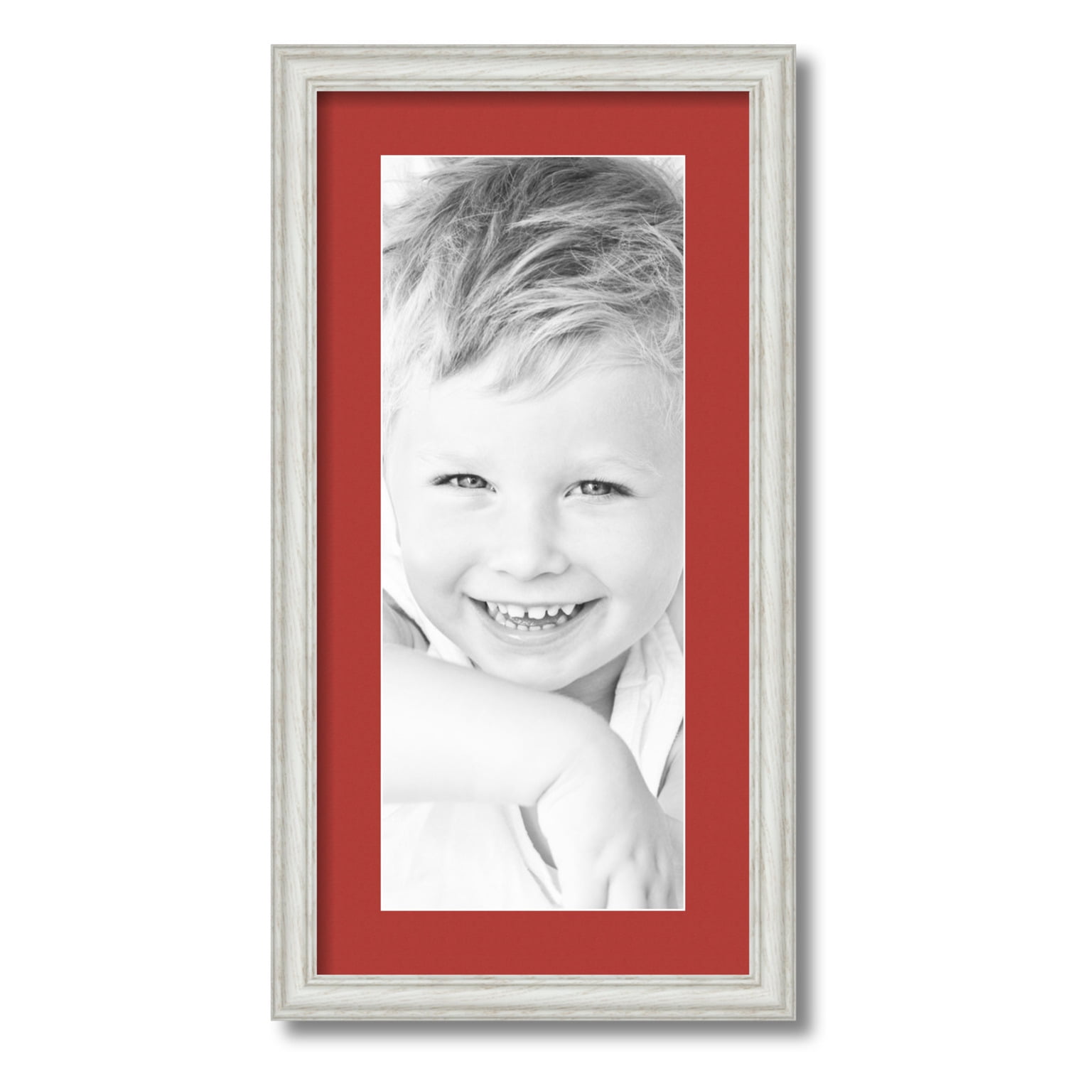 12x24 Deep Red and Off-White Wood Picture Frame