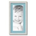 thumbnail image 1 of ArtToFrames 12x24" Matted Picture Frame with 8x20" Single Mat Photo Opening Framed in 1.25" Off White Wash on Ash and 2" French Blue Mat (FWM-4098-12x24), 1 of 8