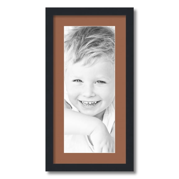 ArtToFrames 12x24 Matted Picture Frame with 8x20 Single Mat Photo Opening Framed in 1.25 Satin Black and 2 Paloma Mat (FWM-3926-12x24)