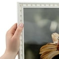 thumbnail image 1 of ArtToFrames 12x24 inch  White Square Star Emboss Picture Frame,  White 12" x 24" Wood Poster Frame (WOM-5125), 1 of 7