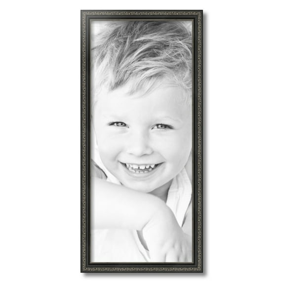 ArtToFrames 12x28 inch Antique Black Picture Frame, Black 12" x 28" Wood Poster Frame (WOM-5106) 1234
