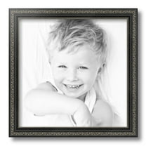 ArtToFrames 13" x 13" Antique Black Picture Frame, 13x13 inch Black Wood Poster Frame (WOM-5106)