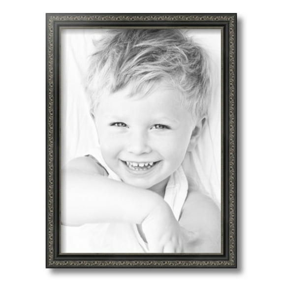 ArtToFrames 13" x 18" Antique Black Picture Frame, 13x18 inch Black Wood Poster Frame (WOM-5106)