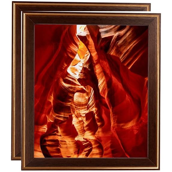 ArtToFrames 13" x 19" Contrast Walnut Picture Frame, 13x19 inch Brown Wood Poster Frame (WOM-4932), 2 Pack