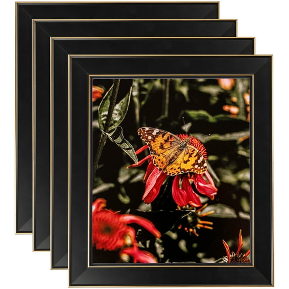 ArtToFrames 13" x 19" Honors Black with Gold Picture Frame, 13x19 inch Black Wood Poster Frame (WOM-5158), 4 Pack