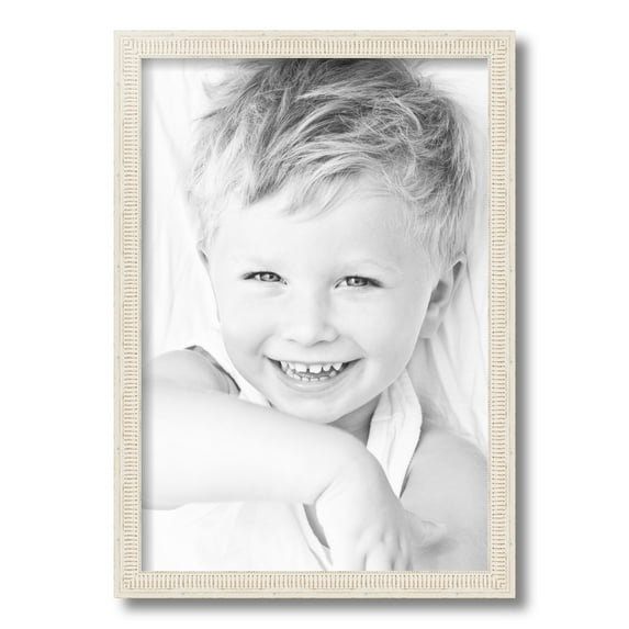 ArtToFrames 13" x 19" Old White Picture Frame, 13x19 inch White Wood Poster Frame (WOM-4905)