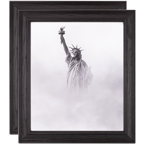 ArtToFrames 13" x 41" Colonial Onyx Picture Frame, 13x41 inch Black MDF Poster Frame (WOM-4386), 2 Pack