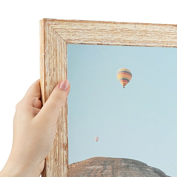 ArtToFrames 13x13 CM / 5.12x5.12 INCH White Picture Frame, This 1.25 Inch Wood Poster Frame is Knotty Pines Pecan with White Wash (CMWOM-4771)