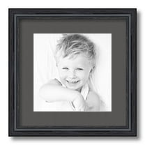 ArtToFrames 13x13" Matted Picture Frame with 9x9" Single Mat Photo Opening Framed in 1.25" Black Stain on Solid Red Oak and 2" Charcoal Mat (FWM-4083-13x13)