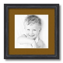ArtToFrames 13x13 Matted Picture Frame with 9x9 Single Mat Photo Opening Framed in 1.25 Black Stain on Solid Red Oak and 2 Coronado Mat (FWM-4083-13x13)