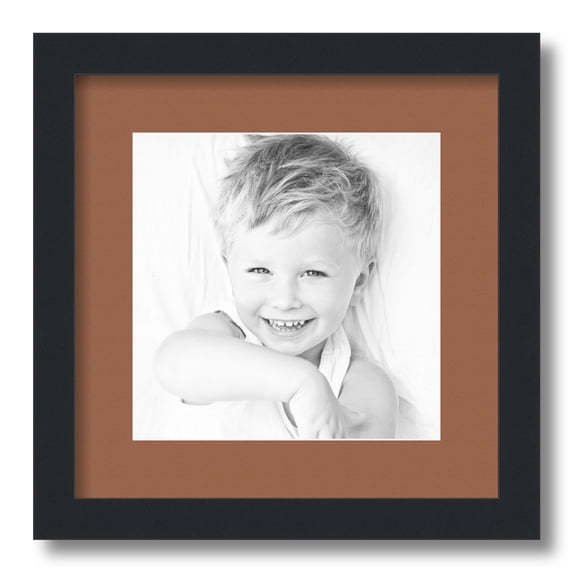 ArtToFrames 13x13" Matted Picture Frame with 9x9" Single Mat Photo Opening Framed in 1.25" Satin Black and 2" Paloma Mat (FWM-3926-13x13)