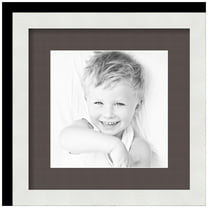 ArtToFrames 13x13" Matted Picture Frame with 9x9" Single Mat Photo Opening Framed in 1.25" Satin White Frame and 2" Chestnut Mat (FWM-3966-13x13)