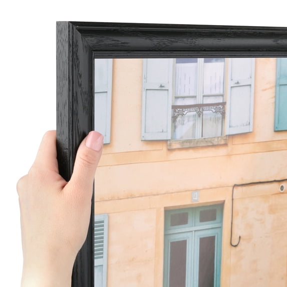 ArtToFrames 13" x 13" Galleria Noir Picture Frame, 13x13 inch Black MDF Poster Frame (WOM-4083), Pack