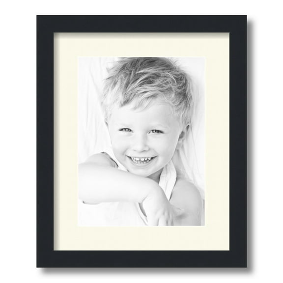 ArtToFrames 13x16 Matted Picture Frame with 9x12 Single Mat Photo Opening Framed in 1.25 Satin Black and 2 Brilliant White Mat (FWM-3926-13x16)