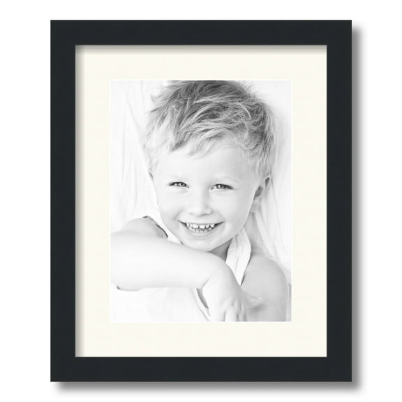 ArtToFrames 13x16" Matted Picture Frame with 9x12" Single Mat Photo Opening Framed in 1.25" Satin Black and 2" Chantilly Mat (FWM-3926-13x16)