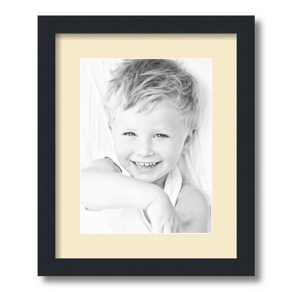 ArtToFrames 13x16 Matted Picture Frame with 9x12 Single Mat Photo Opening Framed in 1.25 Satin Black and 2 Cream Mat (FWM-3926-13x16)