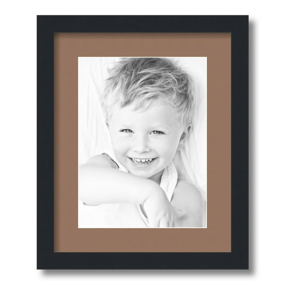ArtToFrames 13x16 Matted Picture Frame with 9x12 Single Mat Photo Opening Framed in 1.25 Satin Black and 2 Sandpiper Mat (FWM-3926-13x16)