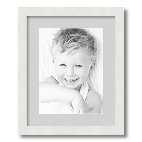 ArtToFrames 13x16" Matted Picture Frame with 9x12" Single Mat Photo Opening Framed in 1.25" Satin White Frame and 2" Candlewick Mat (FWM-3966-13x16)